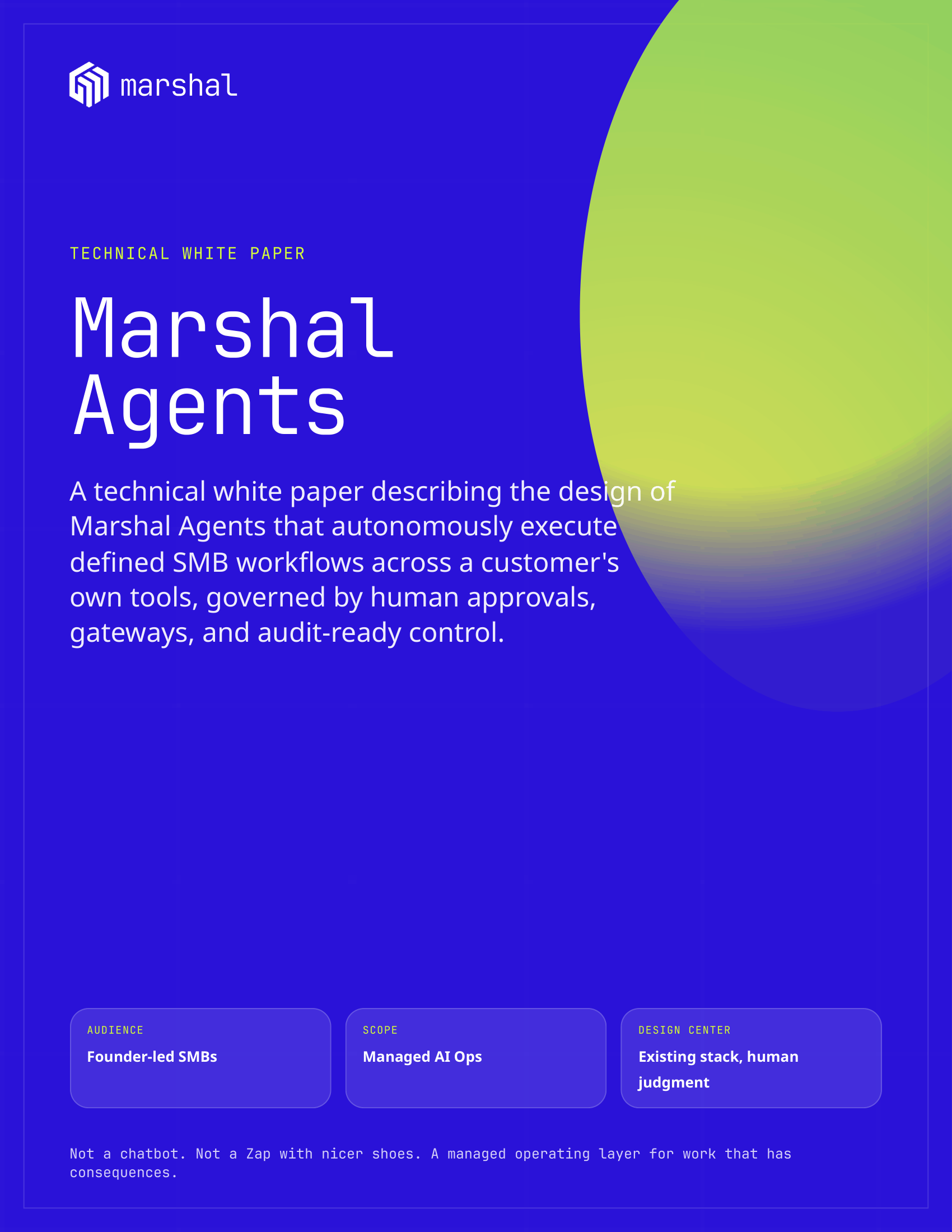 Cover of the Machine-like Agents technical white paper